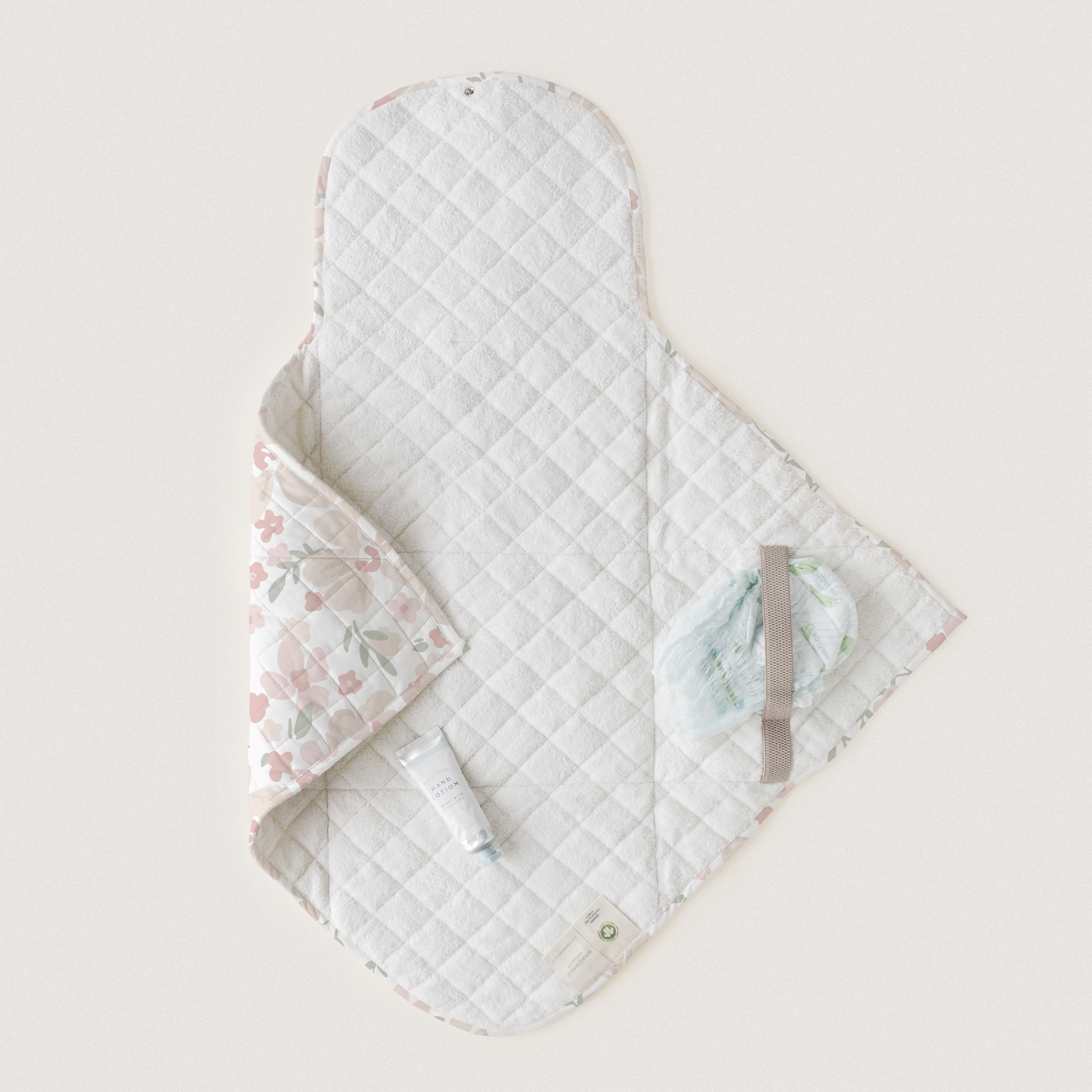Organic Portable Changing Mat - Blossom - Makemake Organics