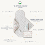 Organic Portable Changing Mat - Blossom - Makemake Organics
