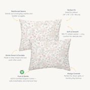 Organic Toddler Pillowcase - Blossom - Makemake Organics