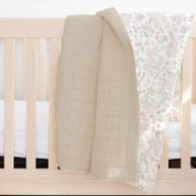 Organic Kids Quilt - Blossom & Taupe - Makemake Organics