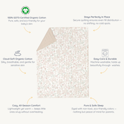 Organic Kids Quilt - Blossom & Taupe - Makemake Organics