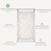 Organic Crib Sheet - Blossom - Makemake Organics