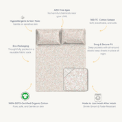 Organic Kids Fitted Sheet - Blossom - Makemake Organics