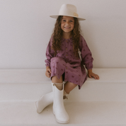 Organic Collared Dress - Bows - Makemake Organics
