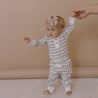 Organic Button Onesie & Pants Set - Harlequin - Makemake Organics