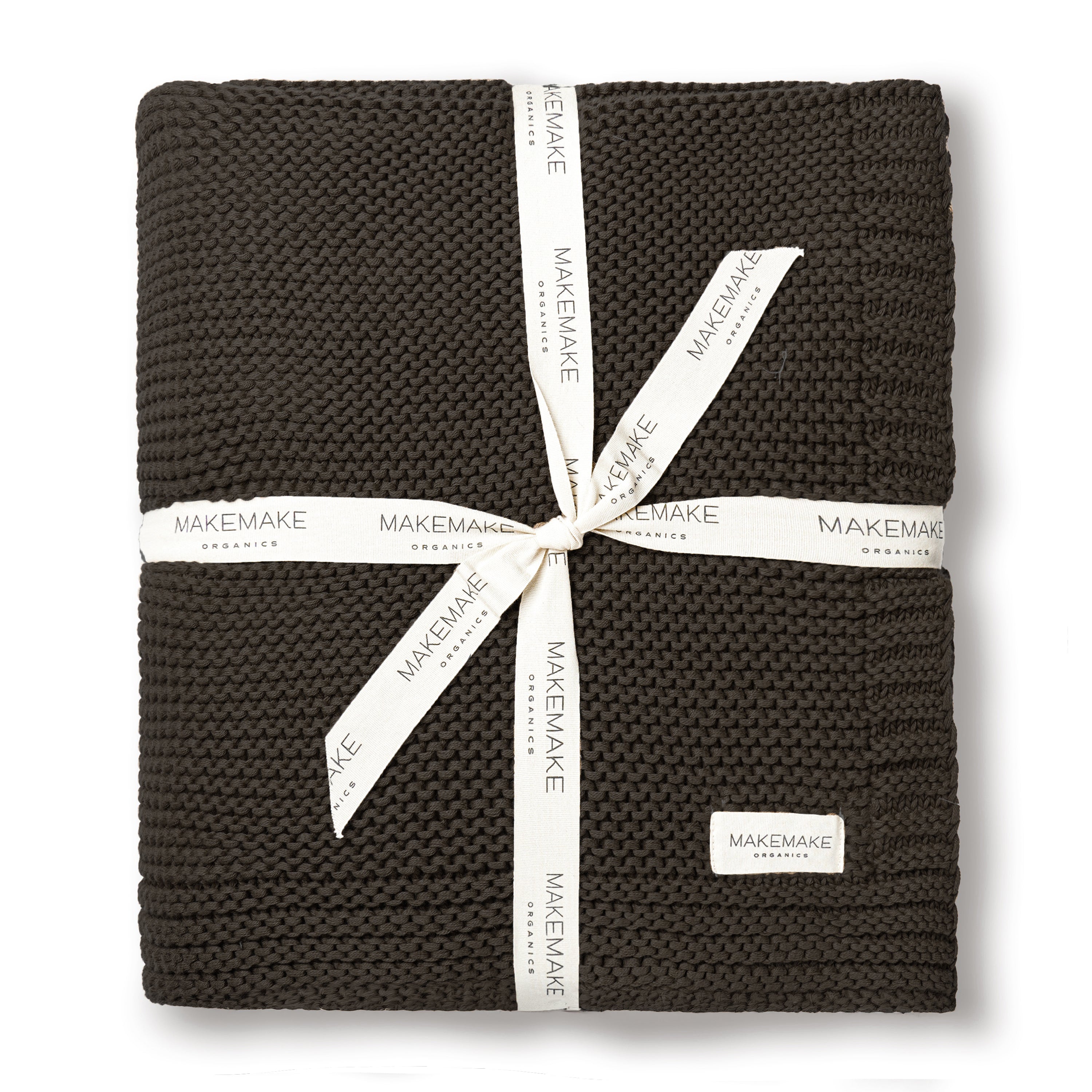 Organic Knit Throw Blanket - Charcoal Gray - Makemake Organics