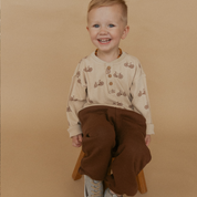 Organic Fleece Jogger Pants - Dark Brown - Makemake Organics