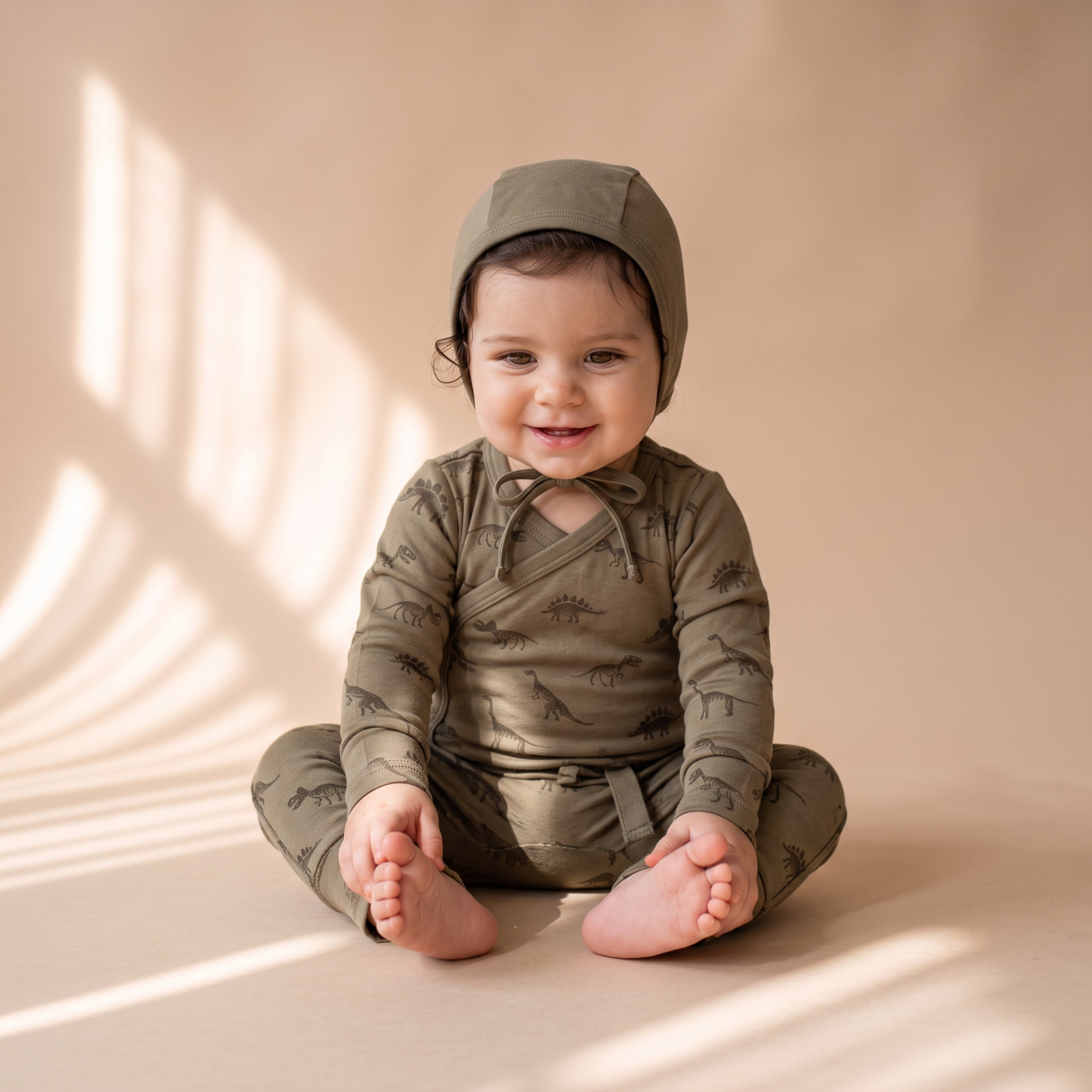 Organic Kimono Onesie & Pants Set - Dino