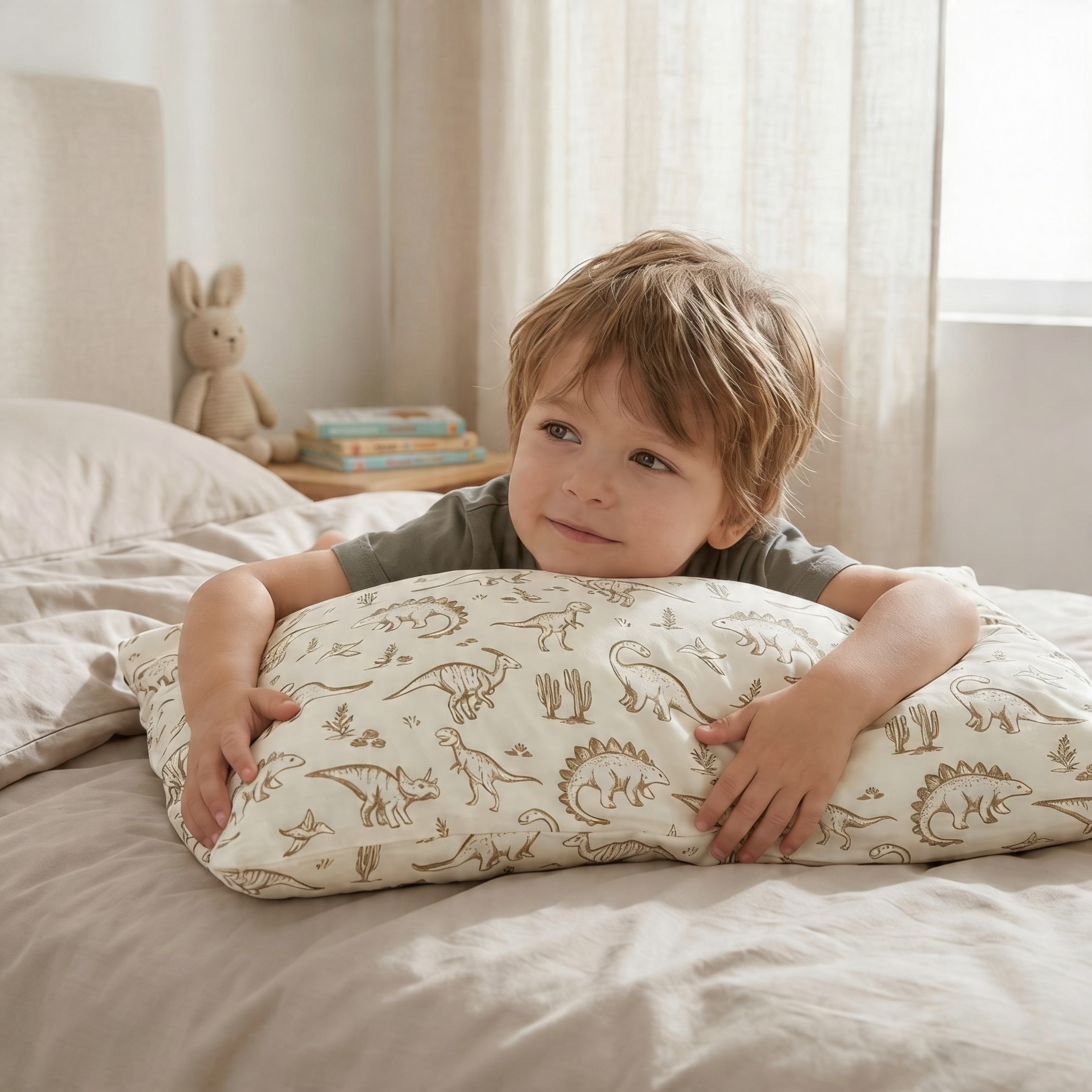 Organic Toddler Pillowcase - Dino Dreams