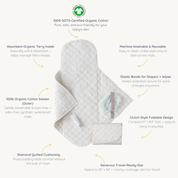 Organic Cotton Portable Changing Mat - Dotty - Makemake Organics