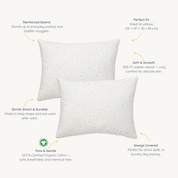 Organic Toddler Pillowcase - Dotty - Makemake Organics