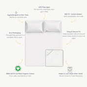 Organic Kids Fitted Sheet - Dotty - Makemake Organics