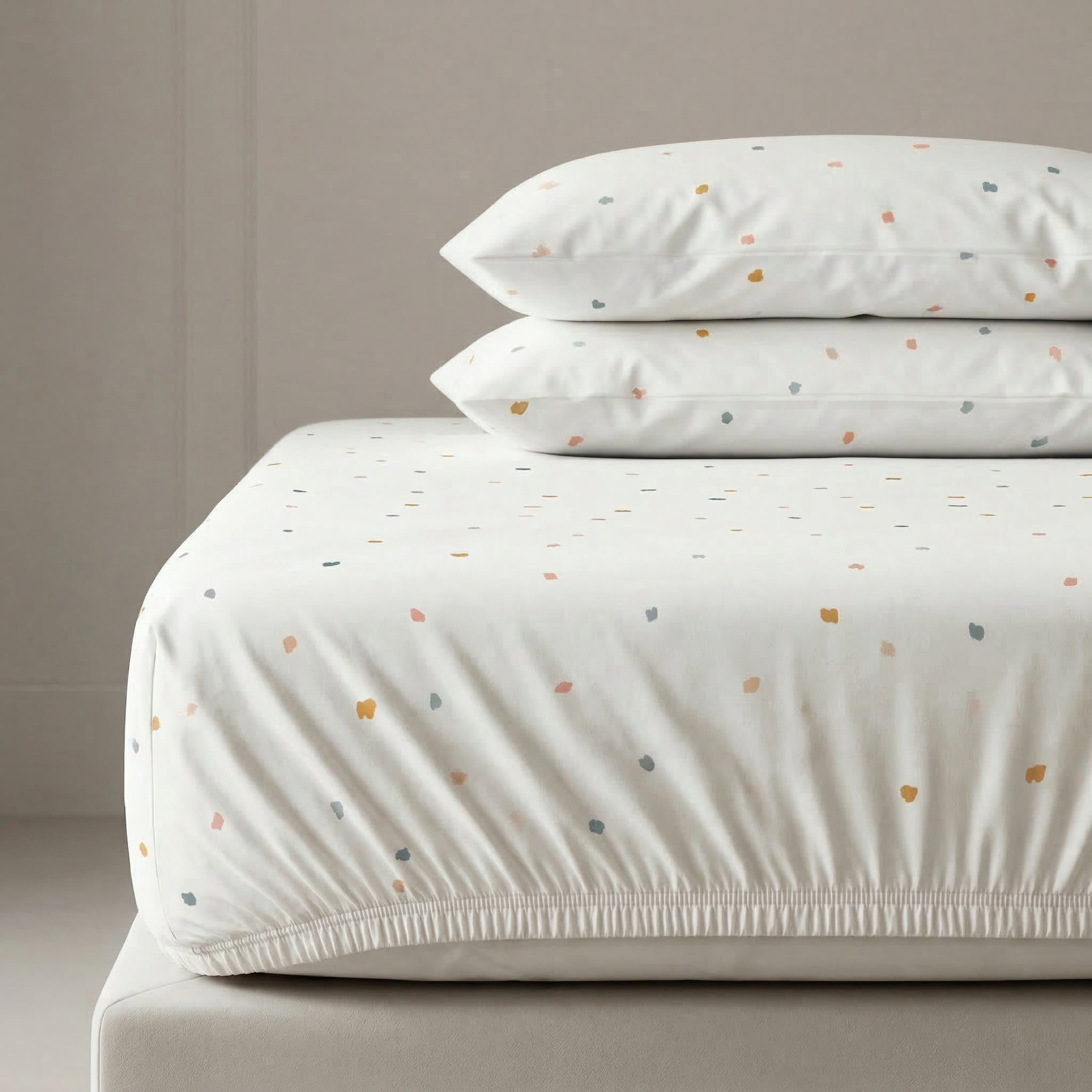 Organic Kids Fitted Sheet - Dotty - Makemake Organics