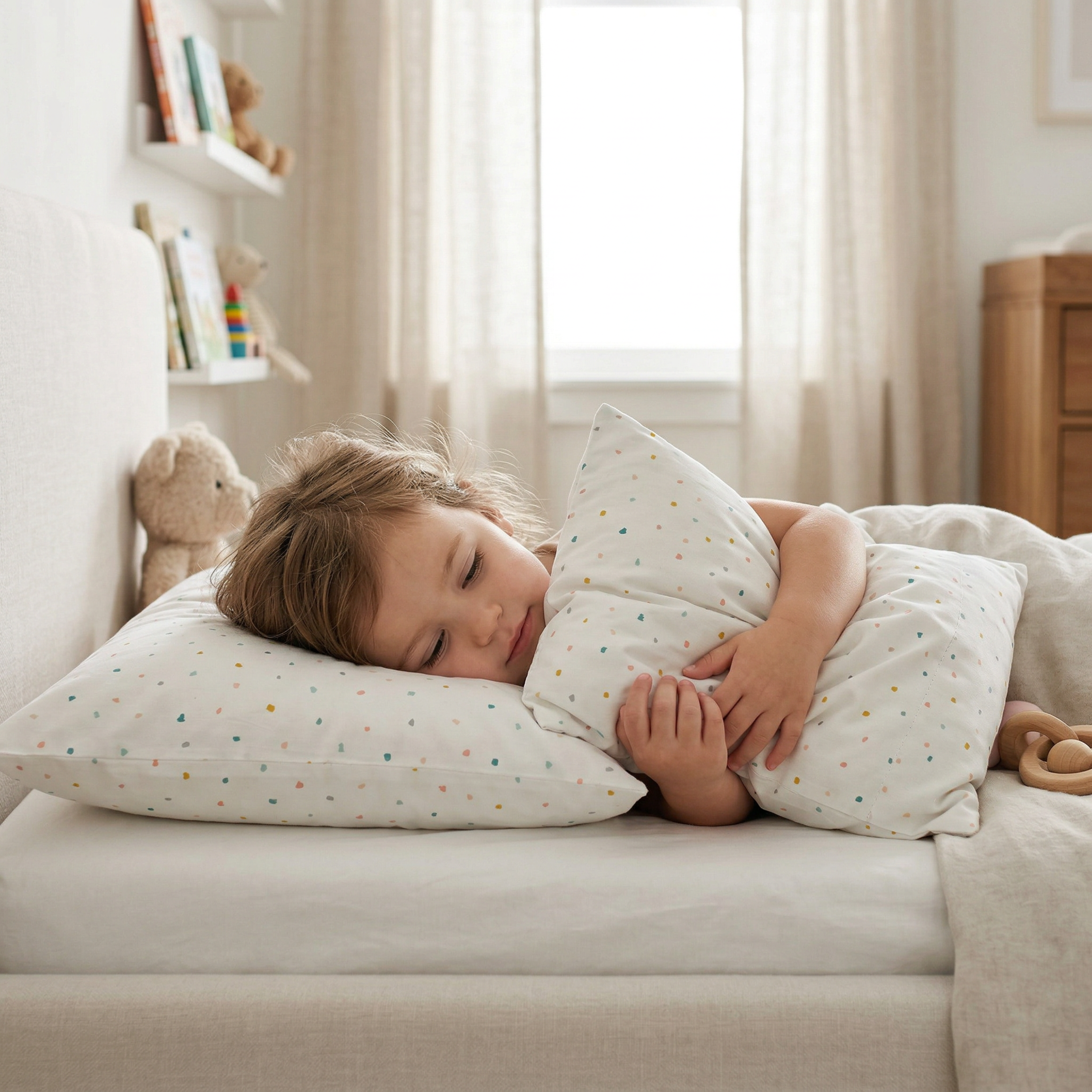 Organic Toddler Pillowcase - Dotty - Makemake Organics