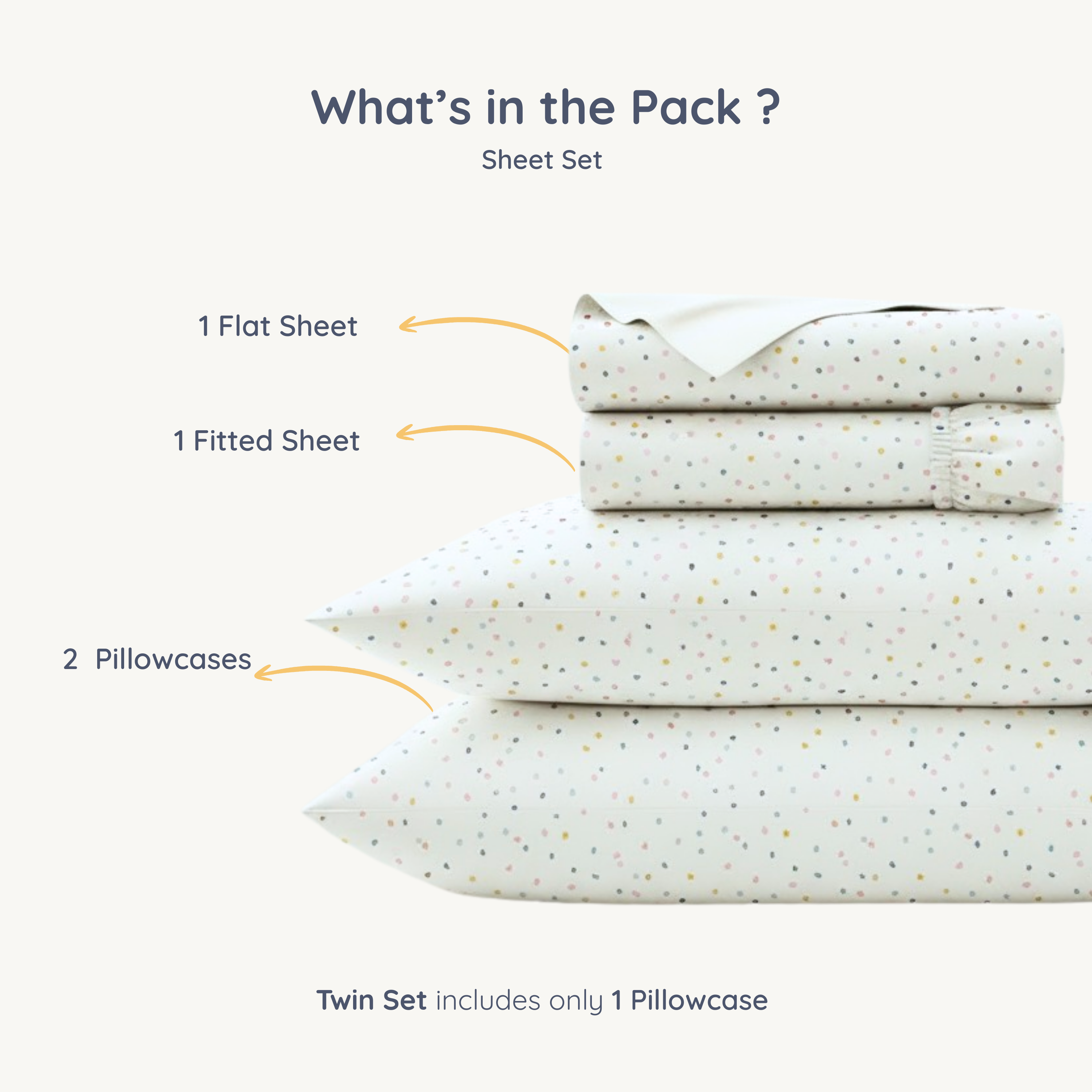 Organic Cotton Sheet Set - Dotty - Makemake Organics