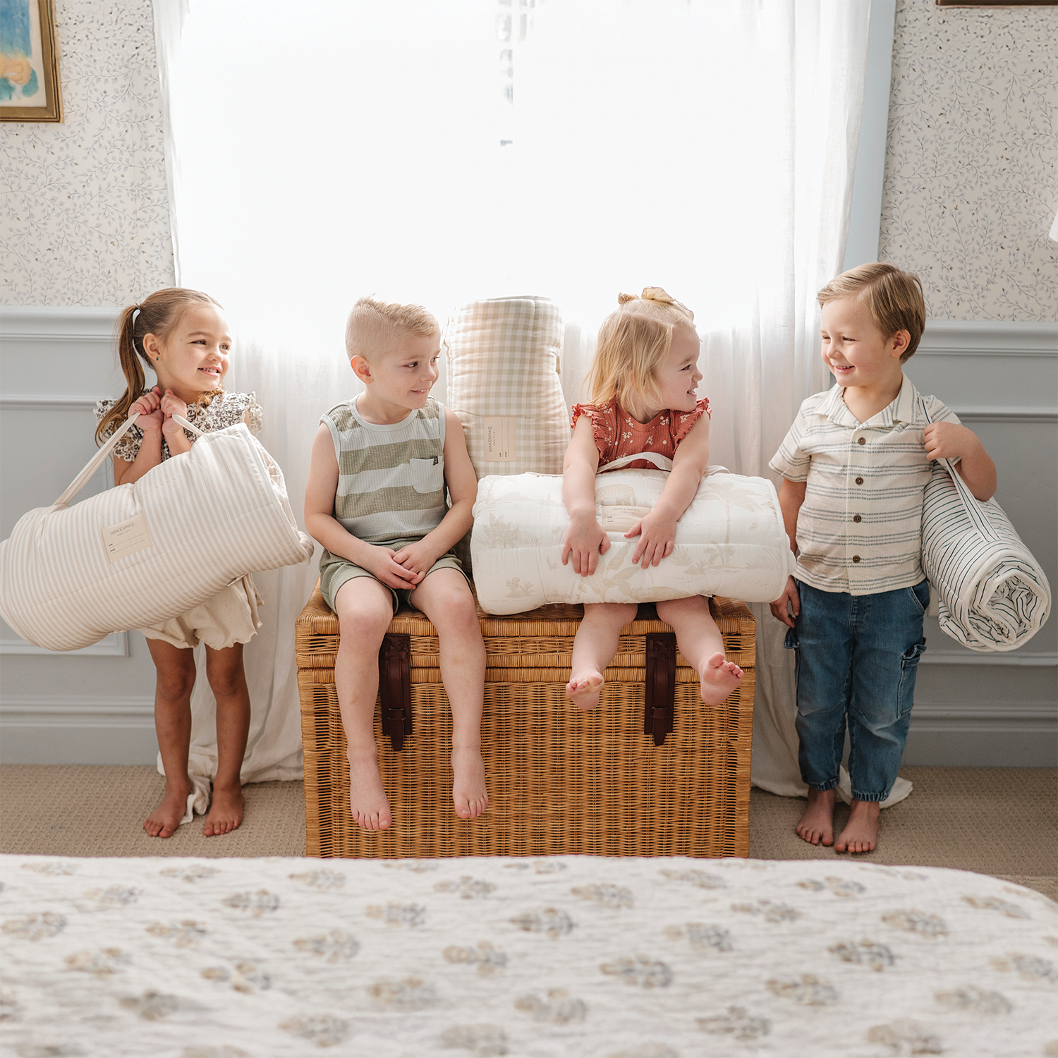 Organic Cozy Comfort Nap Mat - Herringbone - Makemake Organics
