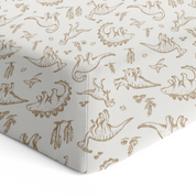 Organic Crib Sheet - Dino Dreams - Makemake Organics
