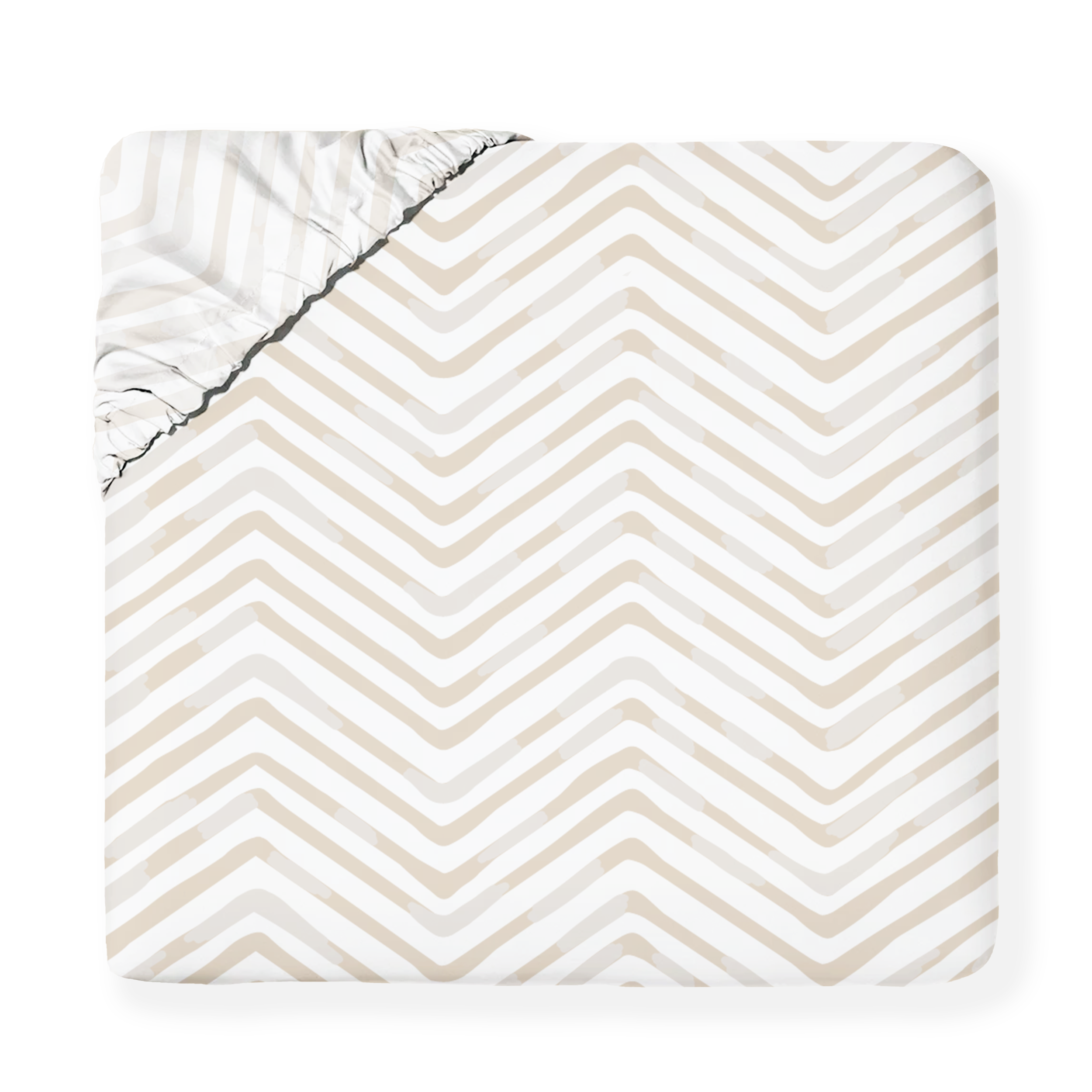 Organic Kids Fitted Sheet - Herringbone - Makemake Organics