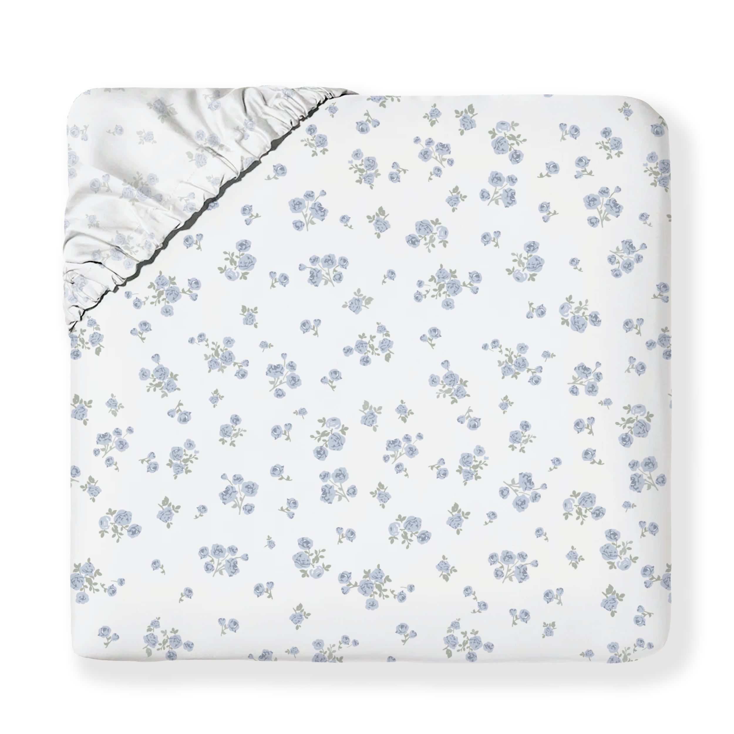 Organic Kids Fitted Sheet - Mini Roses - Makemake Organics