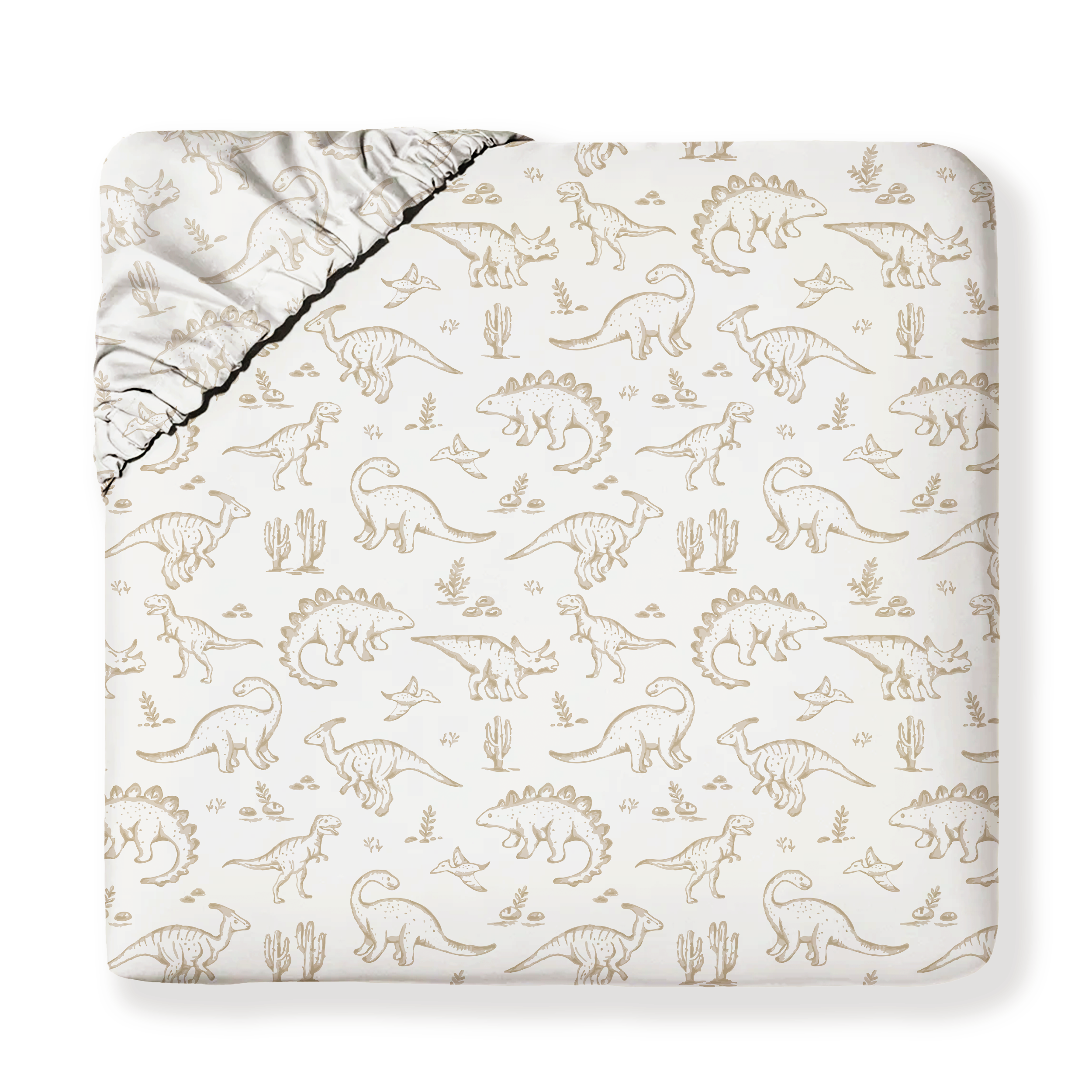 Organic Kids Fitted Sheet - Dino Dreams (Open Box) - Makemake Organics