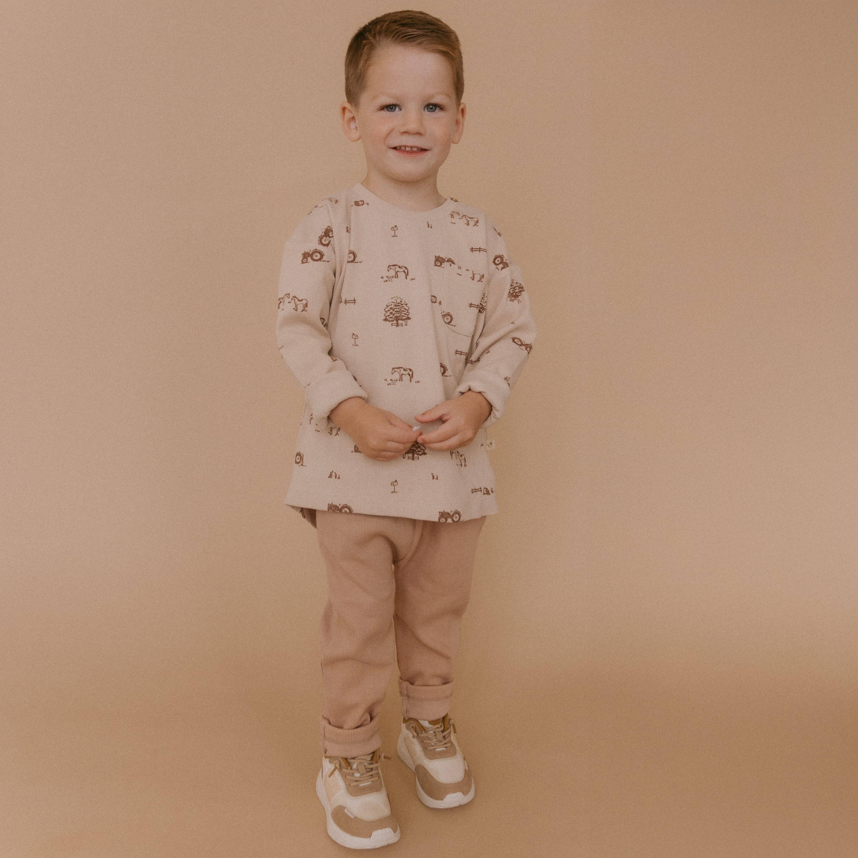 Organic Tee & Foldover Pants Set - Farm - Makemake Organics