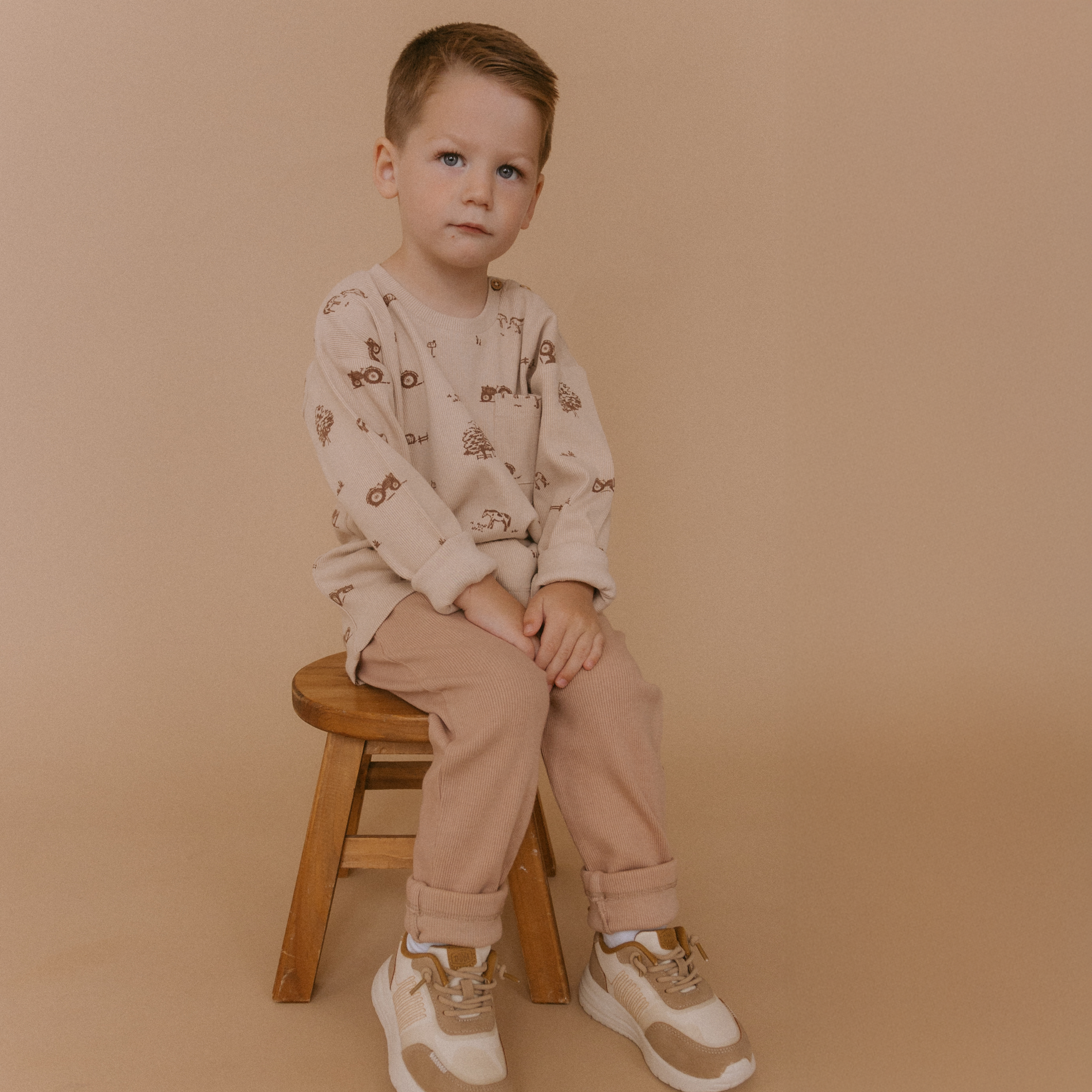 Organic Tee & Foldover Pants Set - Farm - Makemake Organics