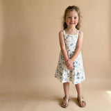 Organic Strap Tiered Dress - Coastal