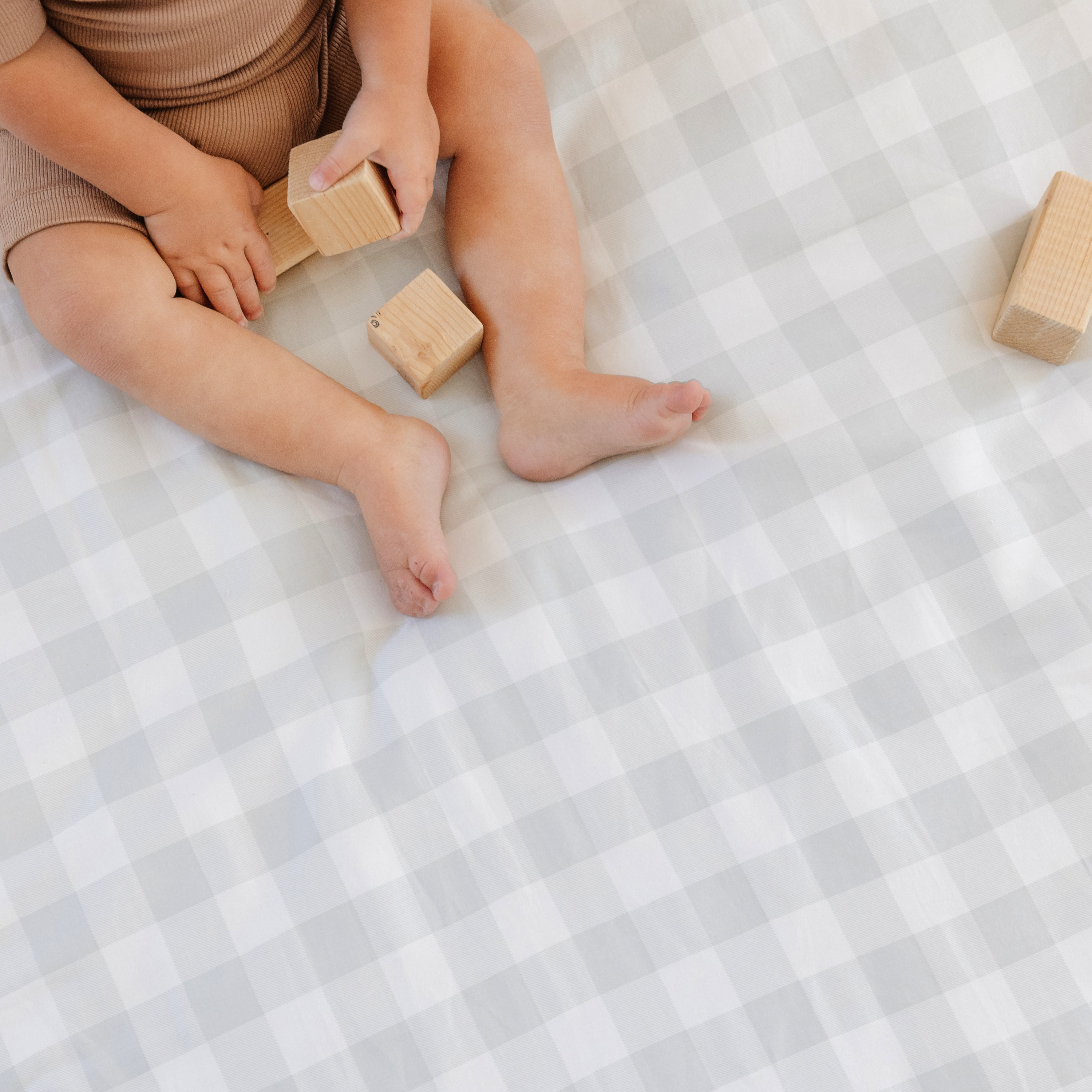 Organic Cotton Sheet Set - Gingham - Open Box - Makemake Organics