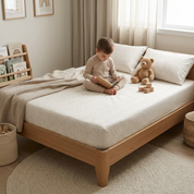 Organic Kids Fitted Sheet - Herringbone - Makemake Organics