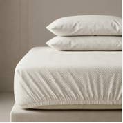 Organic Kids Fitted Sheet - Herringbone - Makemake Organics