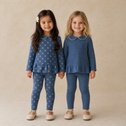 Organic Legging Set of 2 - Indigo Blossom + Navy