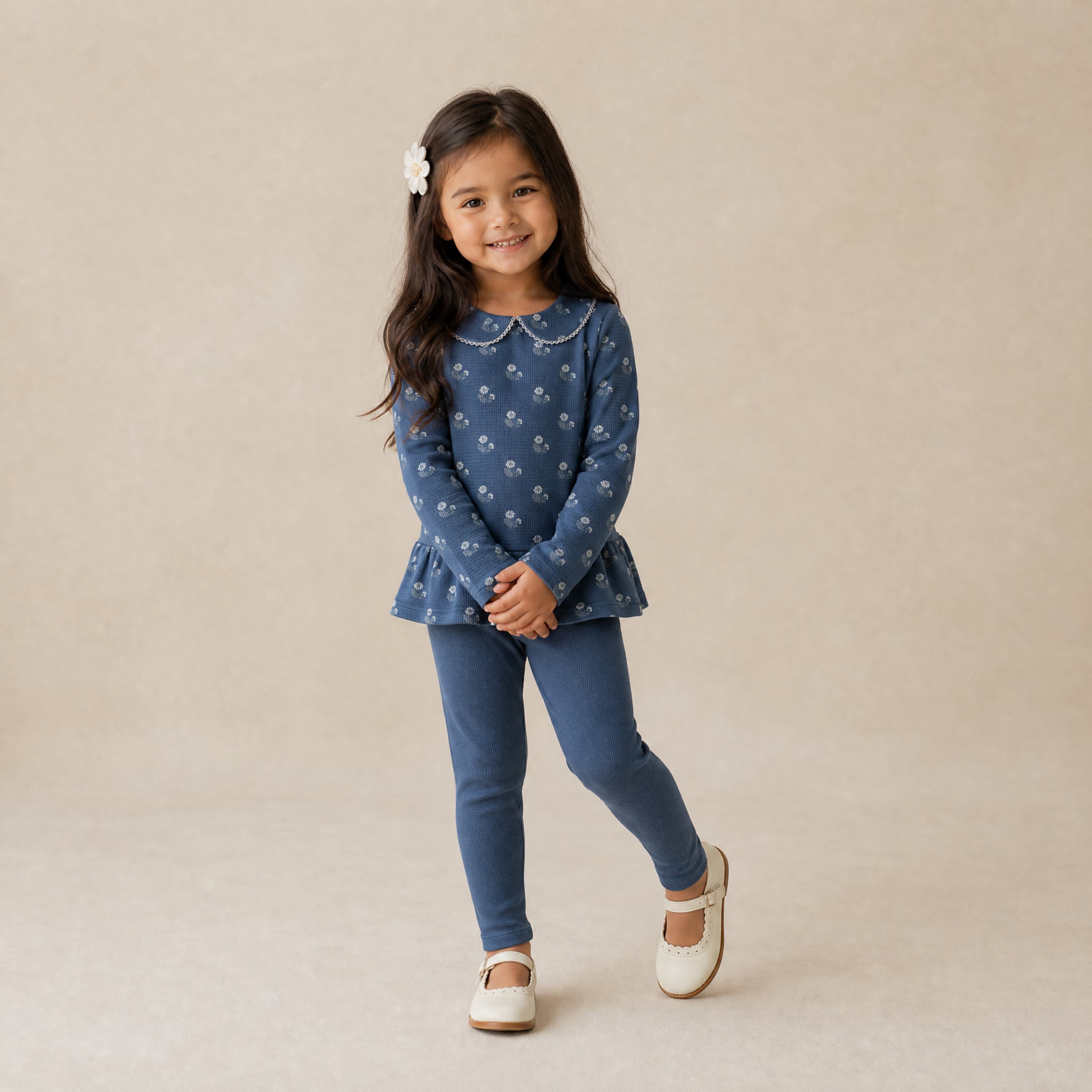 Organic Legging Set of 2 - Indigo Blossom + Navy