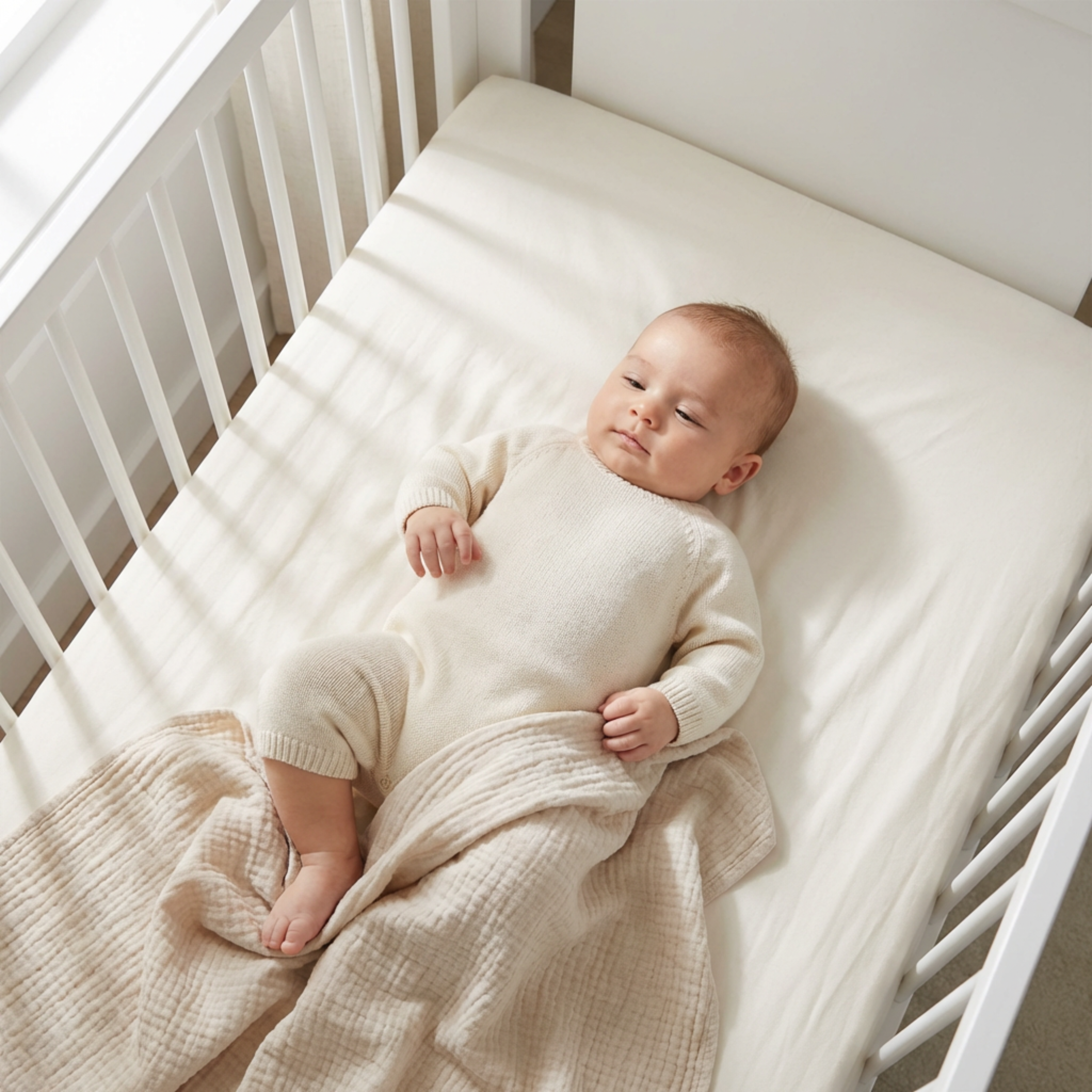 Organic Crib Sheet - Ivory - Makemake Organics