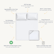 Organic Kids Fitted Sheet - Ivory - Makemake Organics