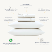 Organic Cotton Sheet Set - Ivory - Makemake Organics