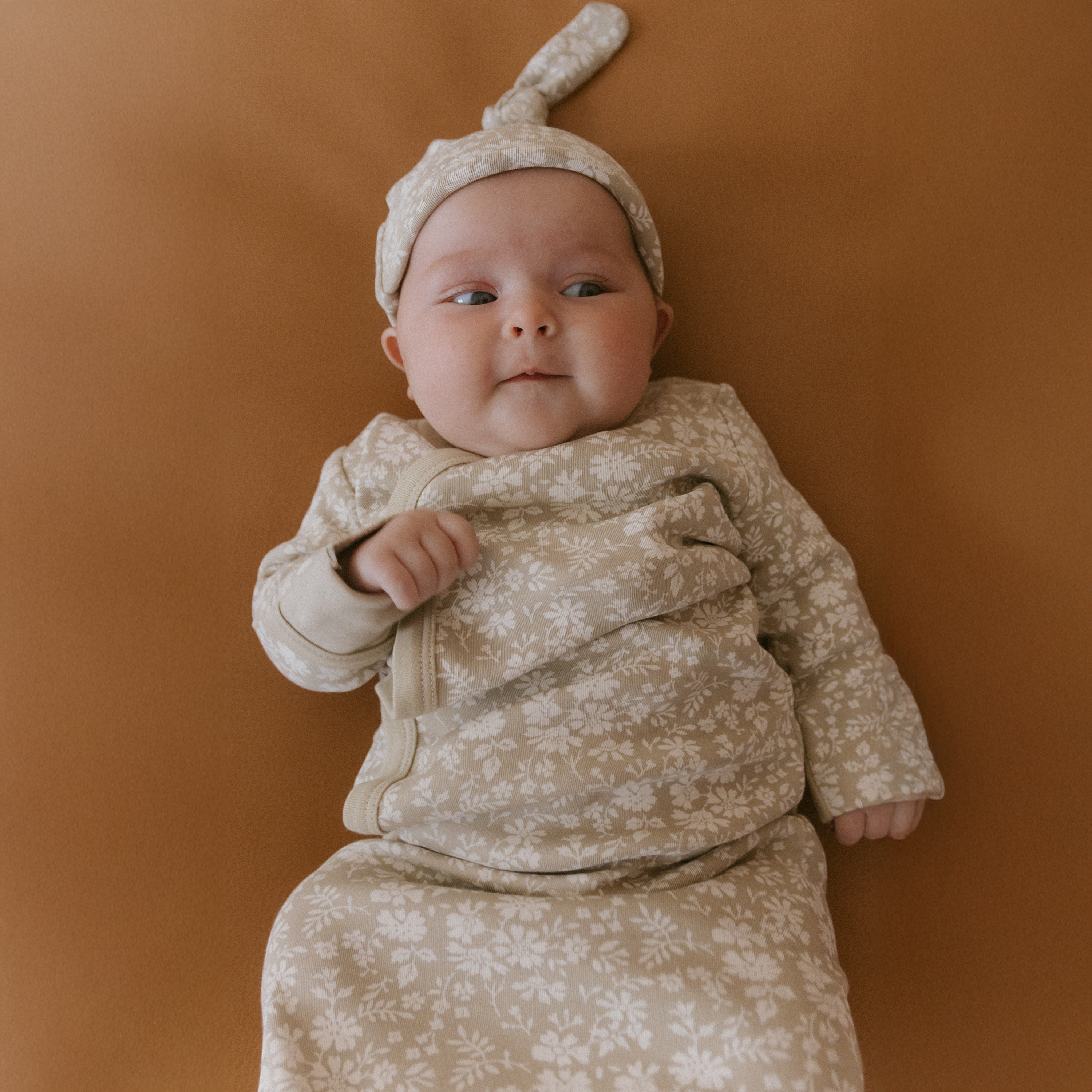 Organic Kimono Knotted Sleep Gown - Wildsage - Makemake Organics
