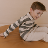 Organic Long Sleeve Polo - Bold Stripes - Makemake Organics