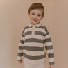 Organic Long Sleeve Polo - Bold Stripes - Makemake Organics