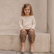 Organic Ruffle Neck Top - Oat