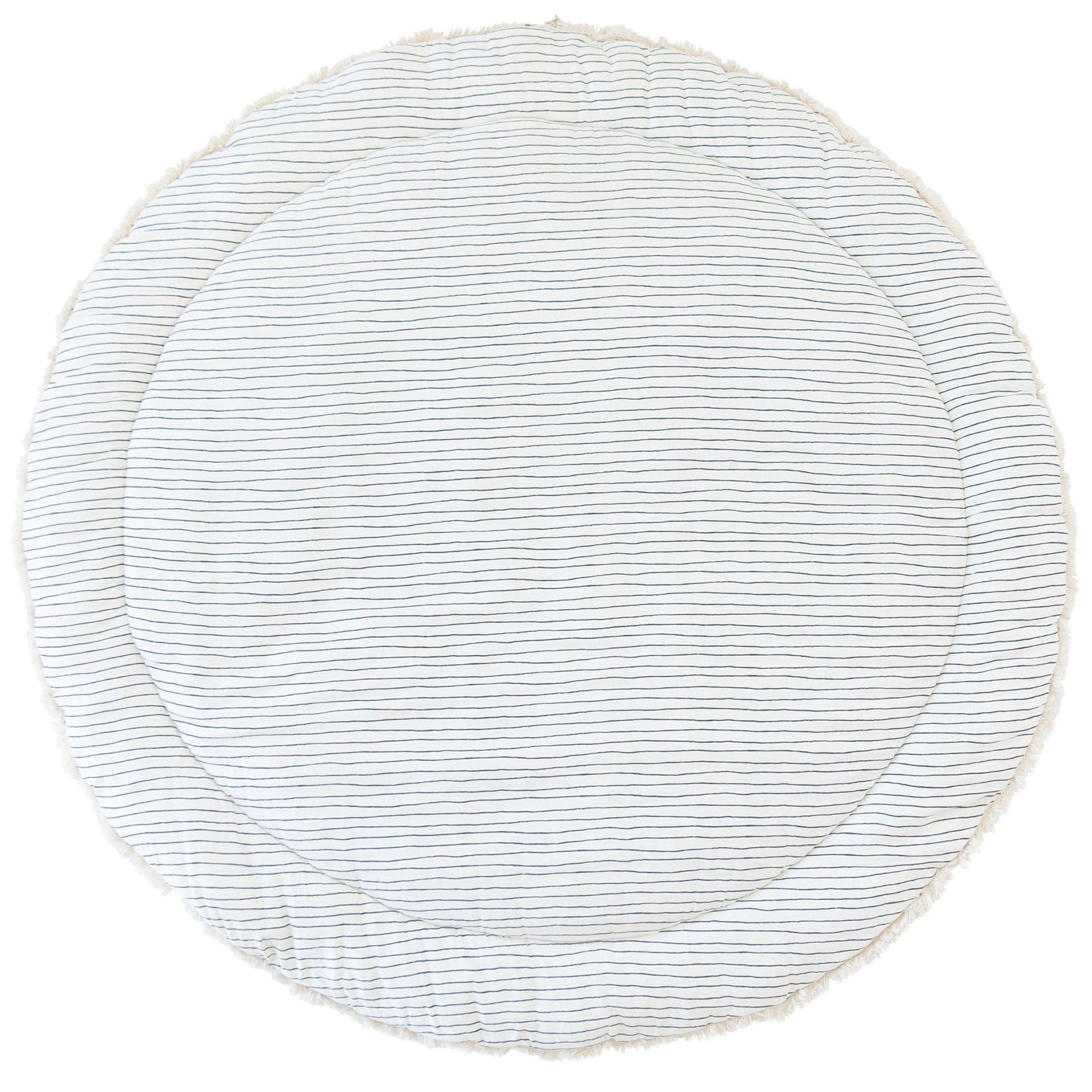 Organic Cotton Quilted Play Mat - Navy Stripes - Makemake Organics