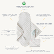 Organic Portable Changing Mat - Pebble Multi - Makemake Organics