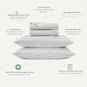Organic Cotton Sheet Set - Navy Blue Stripes - Makemake Organics