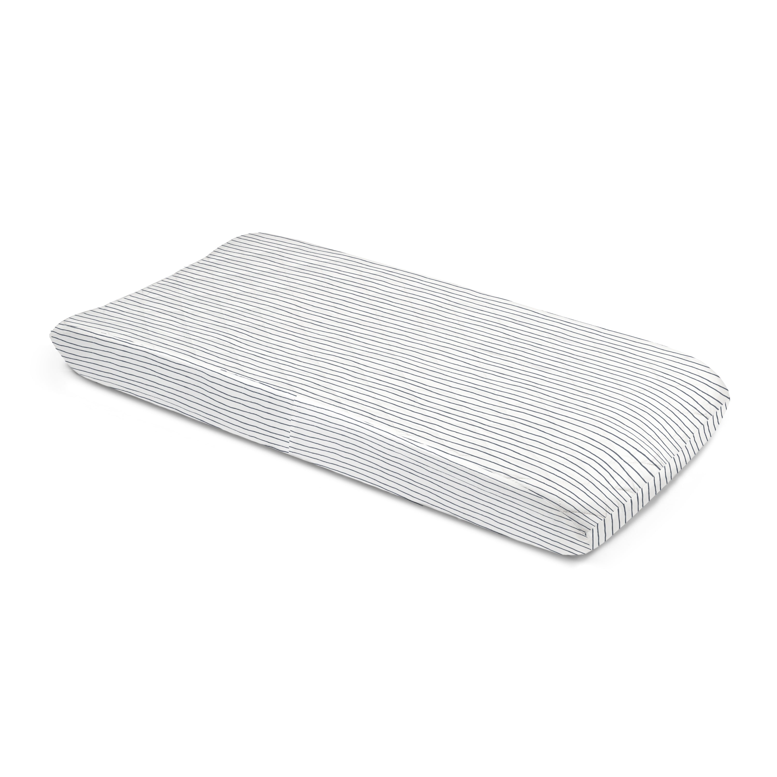 Organic Changing Pad Cover - Navy Stripes - Makemake Organics