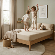 Organic Kids Fitted Sheet - Oat - Makemake Organics