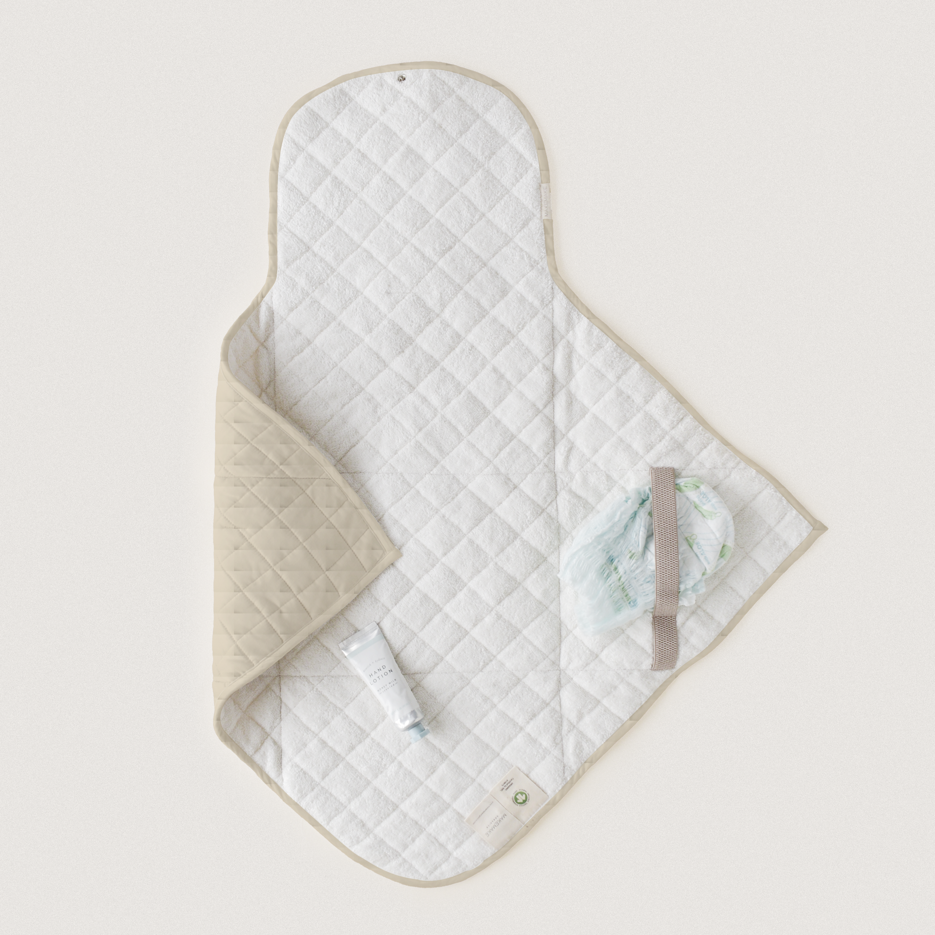 Organic Portable Changing Mat - Oat - Makemake Organics