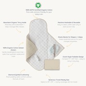 Organic Portable Changing Mat - Oat - Makemake Organics