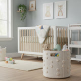 Handmade Canvas Storage Basket Pom Pom - Oat