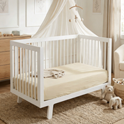 Organic Crib Sheet - Oat - Makemake Organics