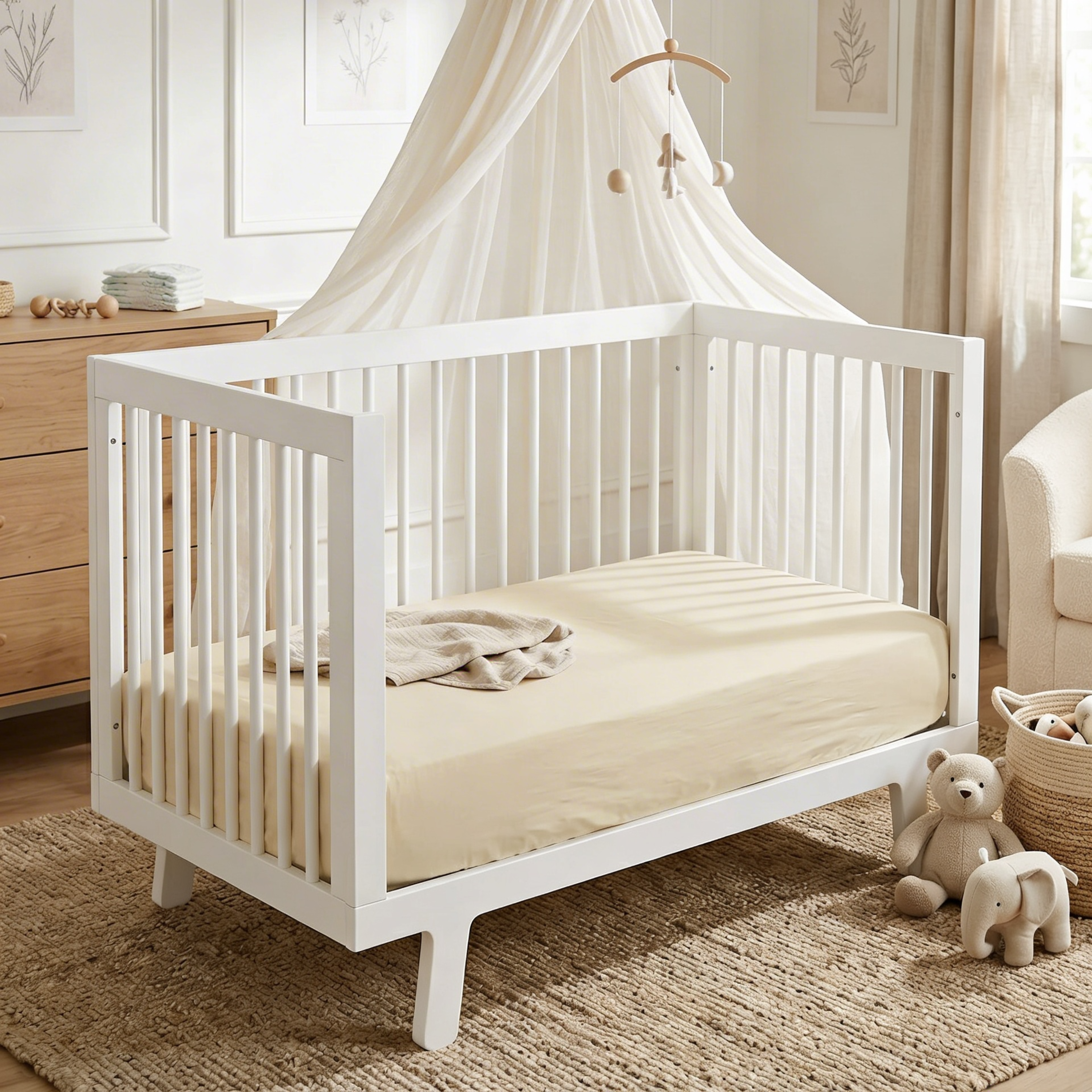 Organic Crib Sheet - Oat - Makemake Organics