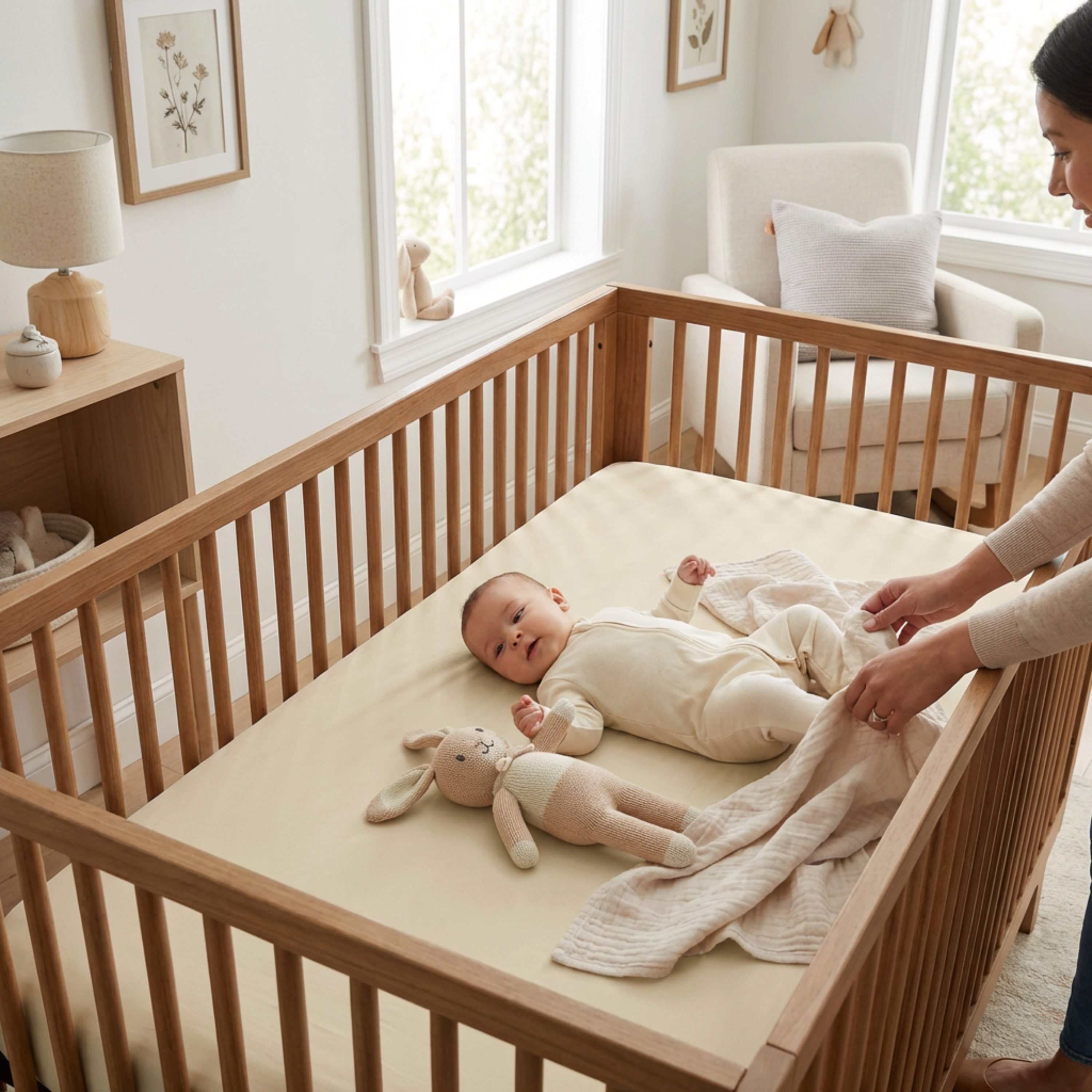 Organic Crib Sheet - Oat - Makemake Organics